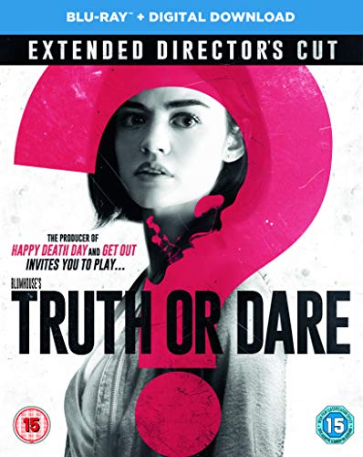 Blu-ray cover for "Truth or Dare" featuring a woman and pink question mark.