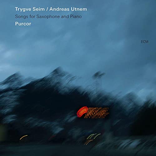 CD cover for "Purcor" by Trygve Seim & Andreas Utnem, abstract landscape.