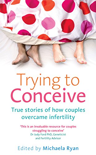 Book cover: feet under polka dot blanket, title "Trying to Conceive".