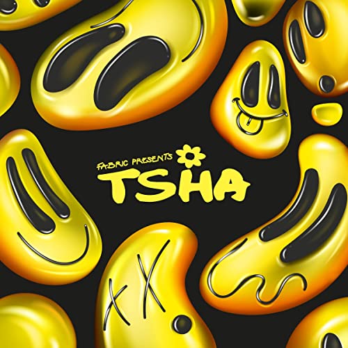 CD cover for Tsha’s “Fabric Presents Tsha” featuring distorted smiley faces.