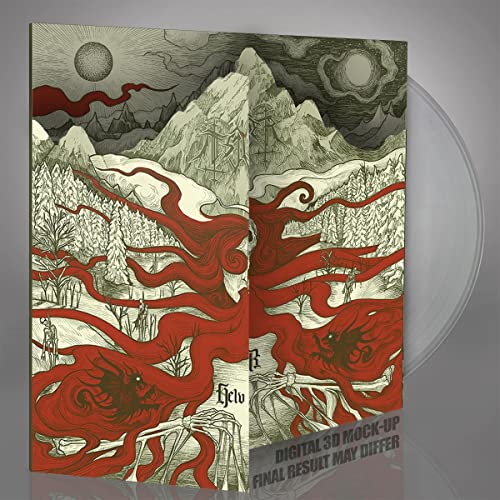 Tsjuder "Helvegr" vinyl record with detailed, dark fantasy landscape artwork.