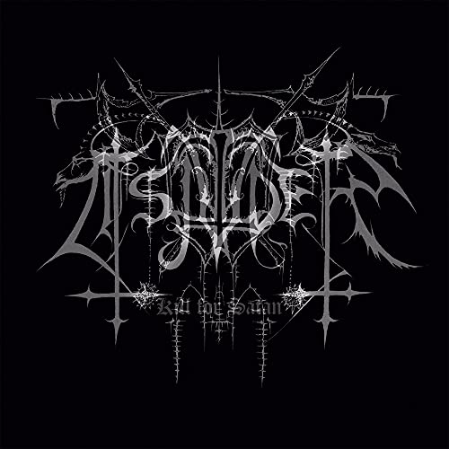 Black and white album cover with ornate, spiky band logo and title.