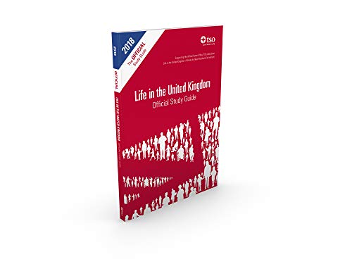 Red Life in the United Kingdom Official Study Guide book with white silhouettes of people.