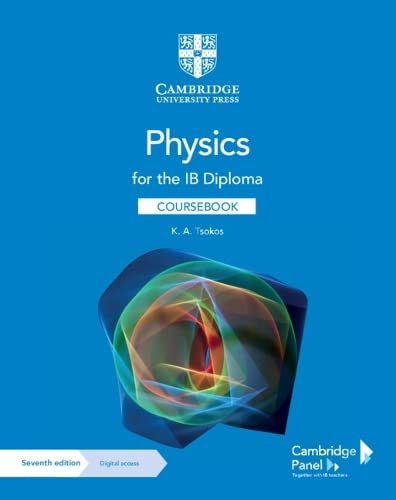 Blue textbook cover for IB Physics with abstract colorful image.