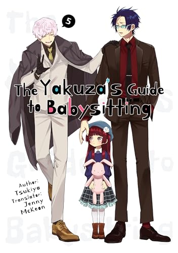 Manga cover: two men and a young girl with a stuffed animal.