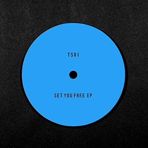 Blue vinyl record label with "TSVI" and "Set You Free EP" text.