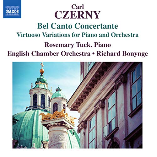CD cover for Czerny’s piano variations featuring a church exterior.