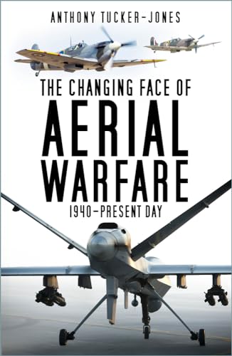 Book cover depicting vintage and modern military aircraft, titled “Aerial Warfare.”