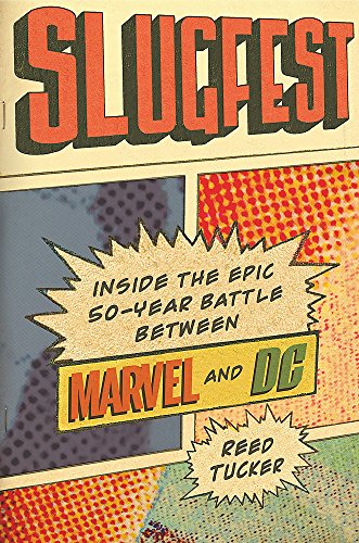 Book cover for “Slugfest,” depicting comic book style action and logos.