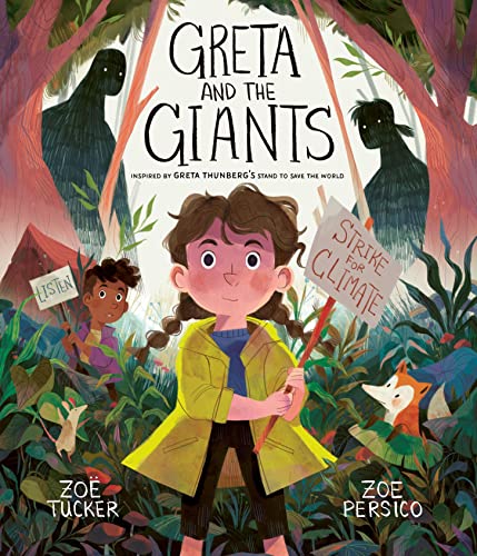 Book cover: girl with protest sign, shadowed figures in a forest.