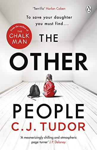 Book cover: a girl in red sits alone in a long, white hallway.