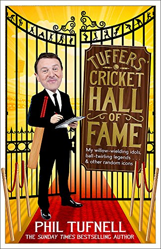 Book cover featuring Phil Tufnell with a cricket bat, standing by ornate gates.