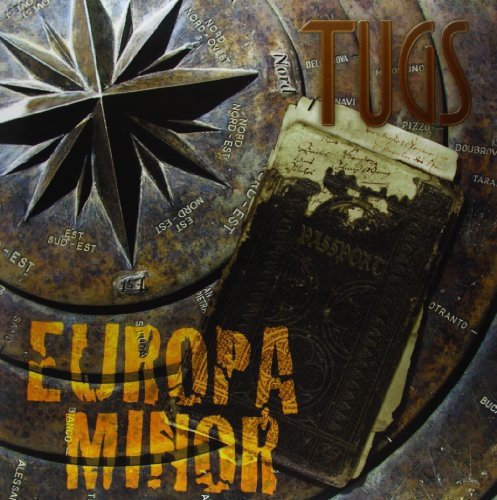 "Vinyl record cover with compass, book, and 'TUGS' and 'EUROPA MINOR' text."