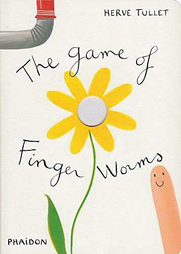 Book cover for The Game of Finger Worms featuring a yellow flower and finger.