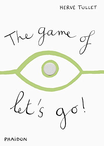 Book cover with handwritten text and a green eye illustration.