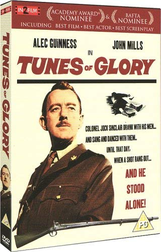 DVD cover for “Tunes Of Glory” featuring Alec Guinness in uniform.