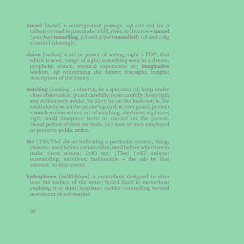 Vintage dictionary page with definitions relating to "Tunnelvision" and "Hydroplanes.