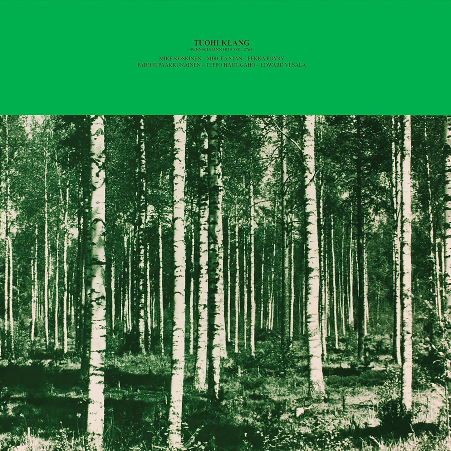 CD cover with a monochrome photograph of a birch forest.