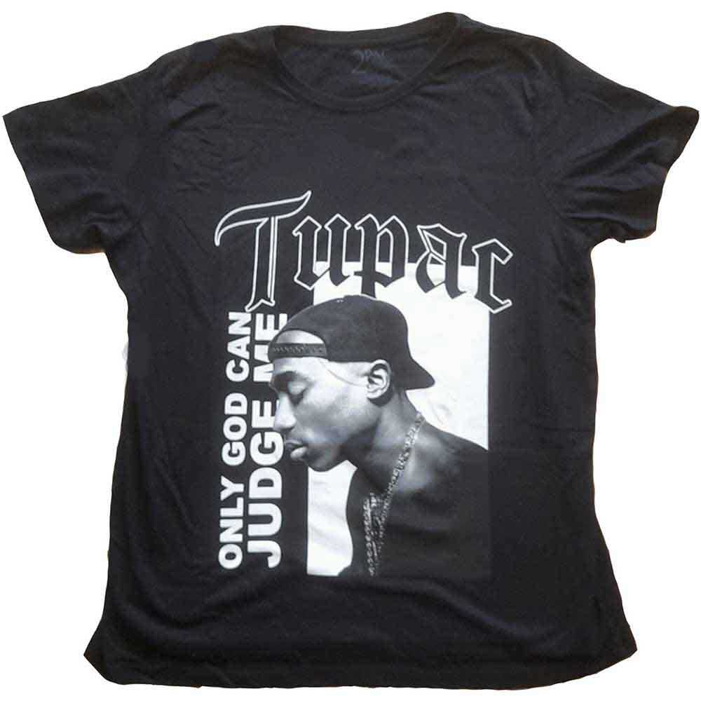 Black ladies t-shirt featuring the text Only God in white lettering.