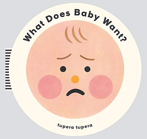 Book cover with a sad baby face and circular design.