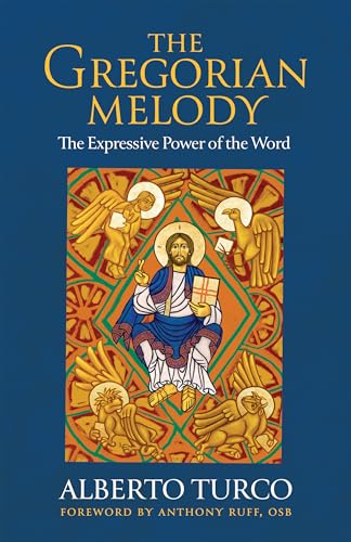 Book cover: "The Gregorian Melody" with medieval religious imagery.