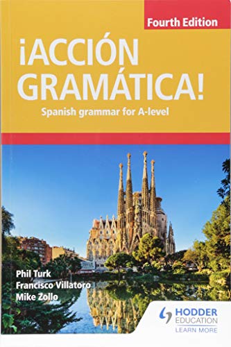 Spanish textbook cover with Sagrada Família reflected in water.