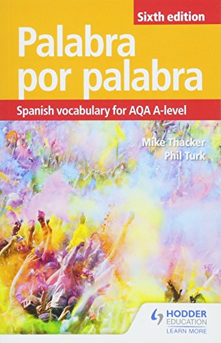 Book cover: "Palabra por Palabra" – Spanish vocabulary for AQA A-level.