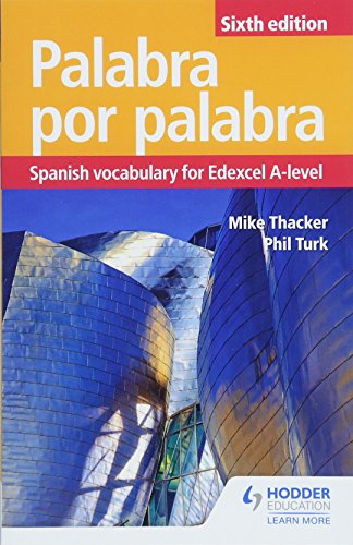 Palabra por Palabra" textbook cover, sixth edition, with building image.