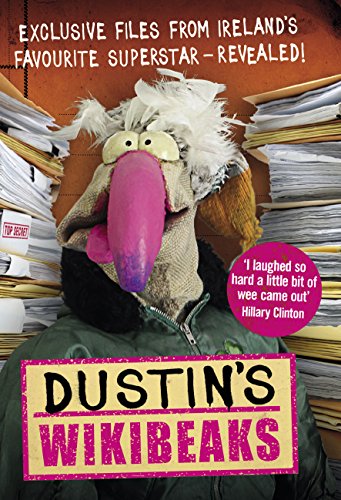 Dustin the Turkey puppet with exaggerated features, surrounded by papers.