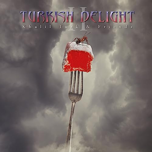 Album cover: "Turkish Delight" with a fork, ant, and cloudy sky.