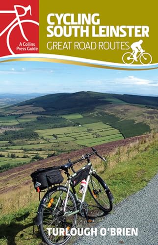 Book cover: “Cycling South Leinster” with a cyclist and landscape image.