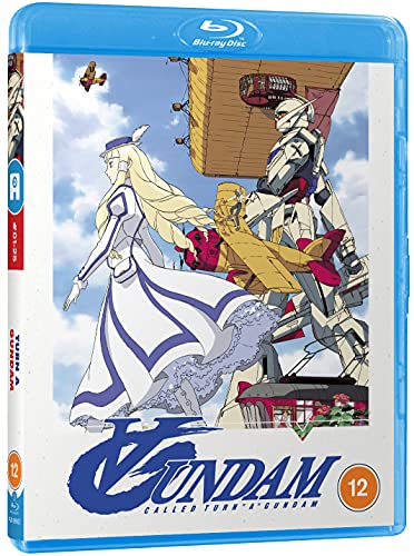 Blu-ray cover art featuring a blonde woman, a large robot, and a small aircraft.