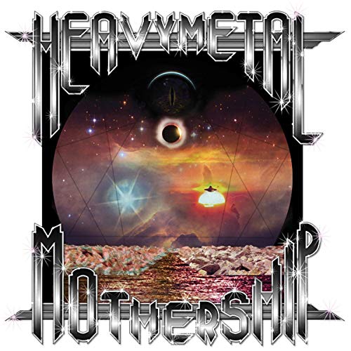 Vinyl record cover: cosmic eye, spaceship, and geometric grid in space.