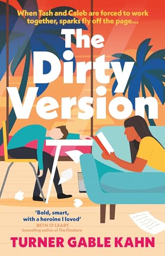 Book cover: "The Dirty Version" with illustrated couple and tropical leaves.