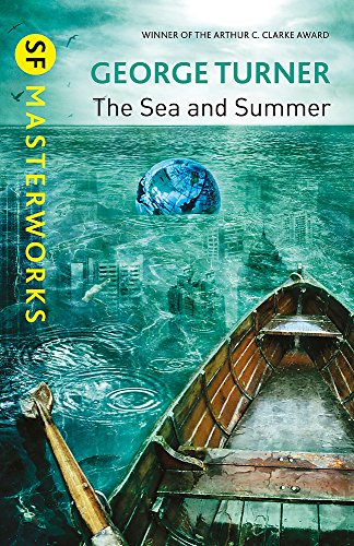 Book cover: flooded city scene with a small wooden boat.