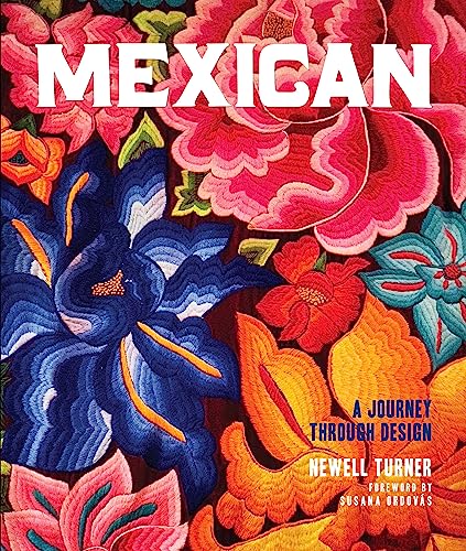 Book cover: "Mexican" with vibrant embroidered floral design.