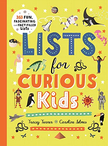 Colorful book cover with illustrations and the title "Lists for Curious Kids.