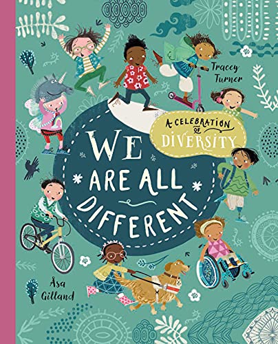 Book cover depicting diverse children and fantastical creatures celebrating together.