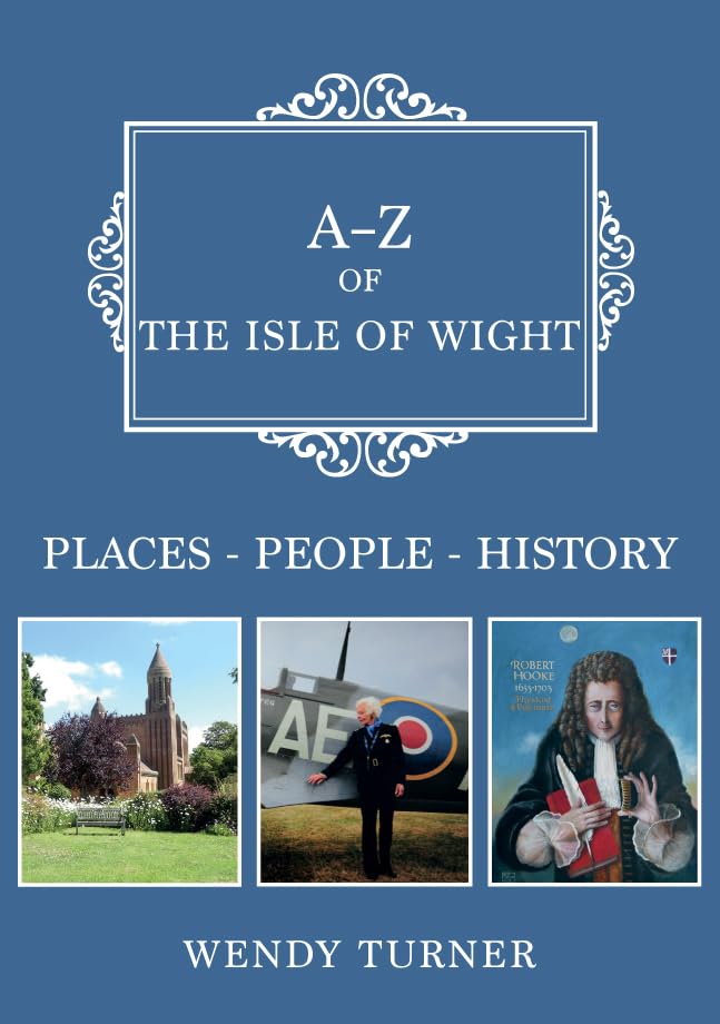 Book cover: “A-Z of the Isle of Wight” with images of local scenes.