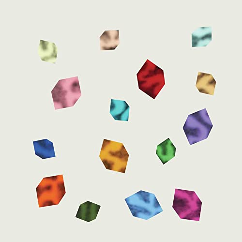 CD cover with abstract, colorful, fragmented geometric shapes on a white background.