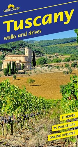 Tuscany walking guide cover with a Tuscan landscape and villa.