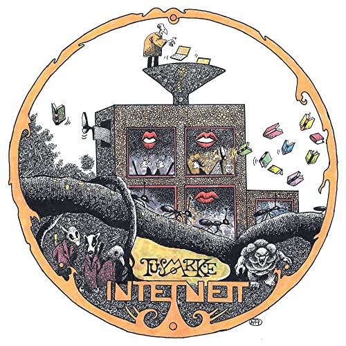 CD cover art: surrealist building with lips, insects, and a figure.