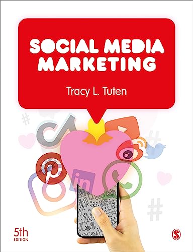 Book cover for "Social Media Marketing" with icons and a hand holding a phone.
