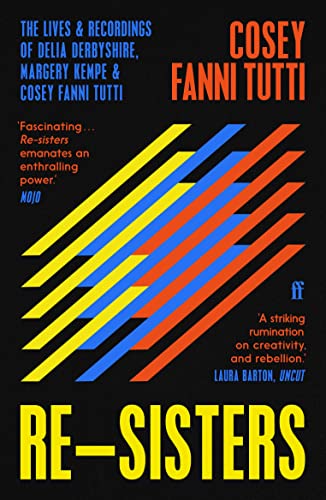 Book cover for “Re-Sisters” with bold text and angled colorful lines.