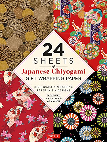 Pack of 24 patterned Chiyogami Japanese gift wrapping paper sheets.