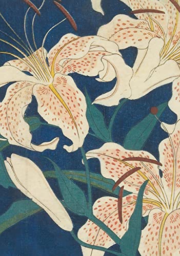 Close-up of white spotted lilies against a dark blue background.