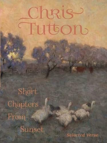 Book cover with painted landscape, swans, and the title “Short Chapters From Sunset.”