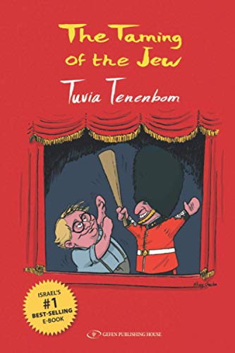 Book cover depicting a cartoon illustration of a confrontation, red background.