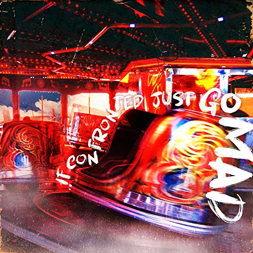 A vinyl record cover featuring a spinning carnival ride with red and yellow lights.
