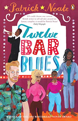 Book cover for “Twelve Bar Blues” featuring illustrated characters and text.
